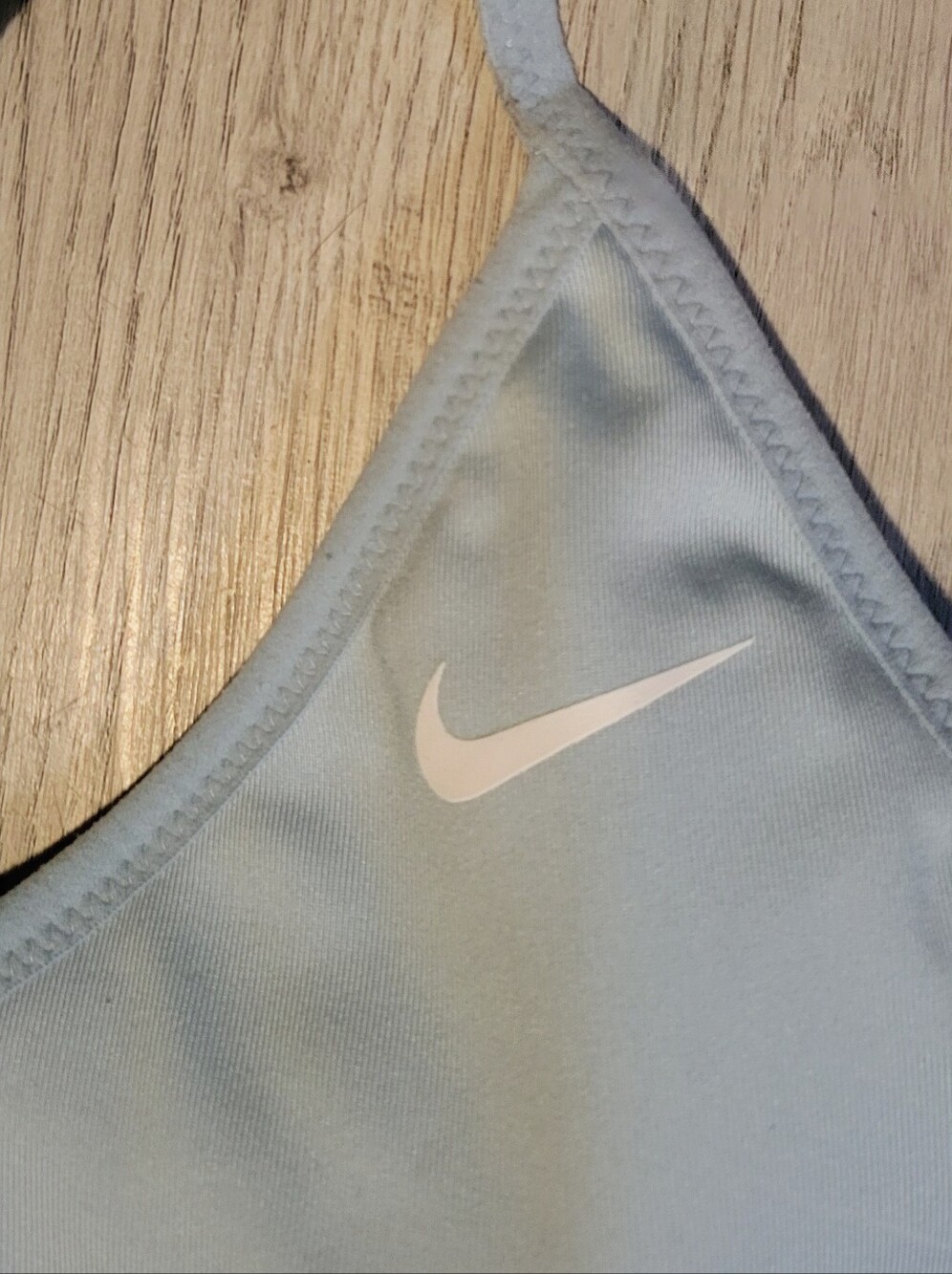 Nike Dri-Fit Indy Light Support Padded Sports Bra Light Blue & Dark Teal, Medium - Picture 14 of 15